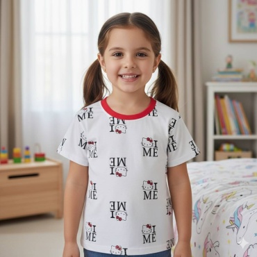 Футболка Hello Kitty белый, красный