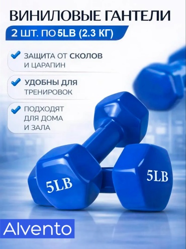 Набор гантелей Alvento синий неразборная 4.6 кг