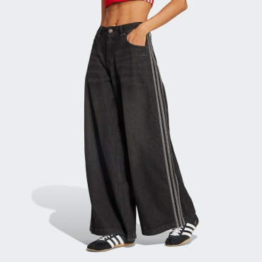 Джинсы палаццо adidas черный