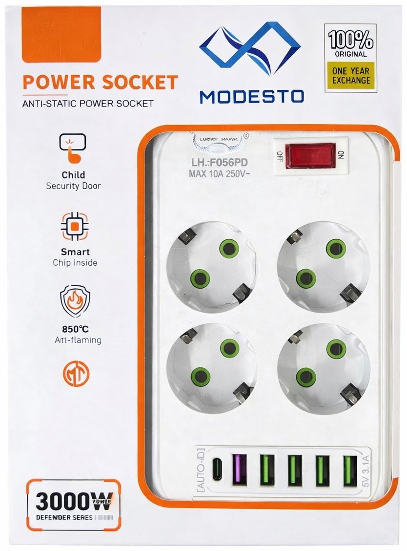 Сетевой фильтр Power Socket anti-static, 3 м