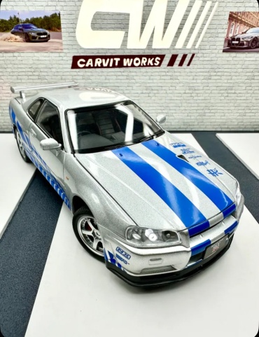 Машина NISSAN SKYLINE GT-R34 ДОРОЖНАЯ КАРТА И ЗНАКИ (NUR MOTORS) мультиколор