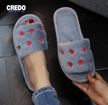 Тапочки CREDO красный, серый