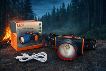 Фонарь LED H137 налобный синий
