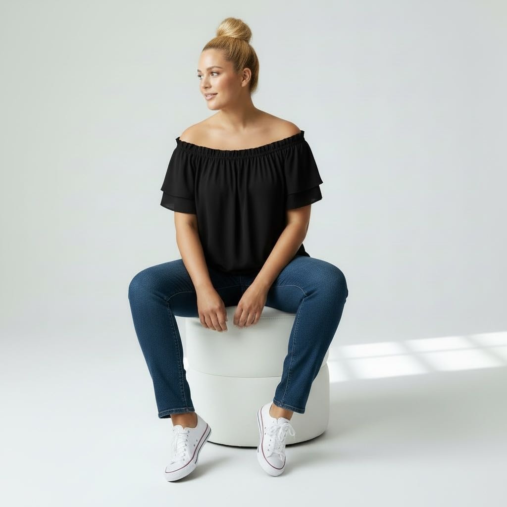 Блузка черный
