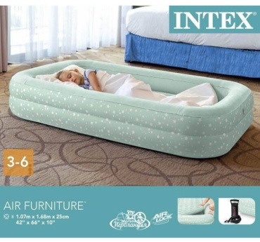 Матрас intex 640994919, 168x107x25 см, насос внешний ручной