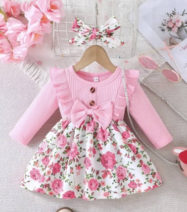 Нарядное платье Baby Show белый, розовый
