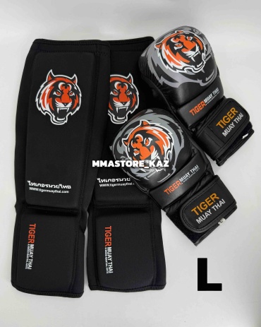 Набор спортивной защиты TIGER Muay Thai набор для мма черный L