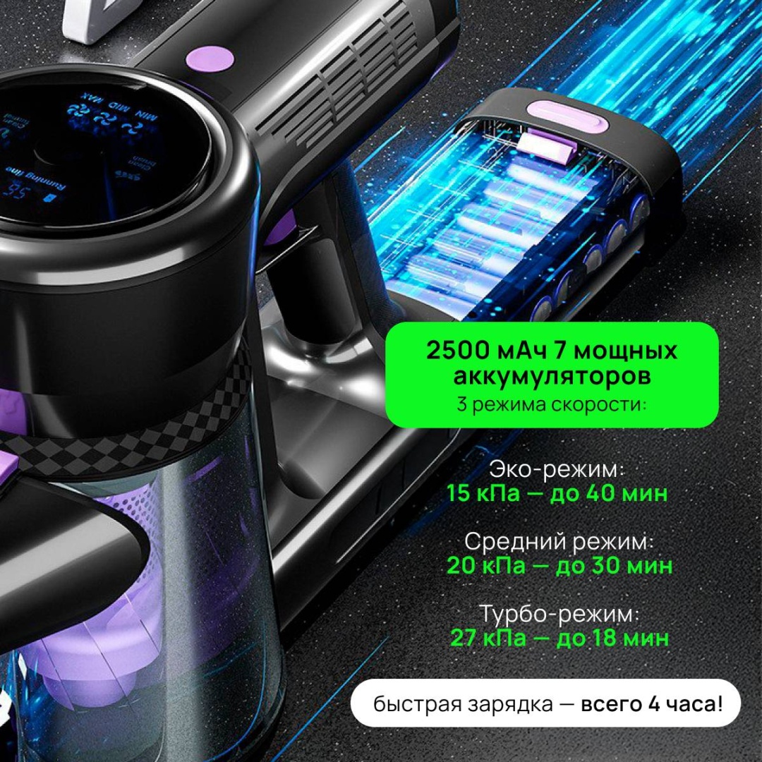 Пылесос Aryx Пылесос ARP—003 черный, фиолетовый