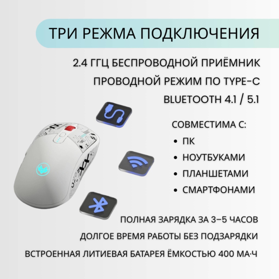 Мышь FOX F30 белый