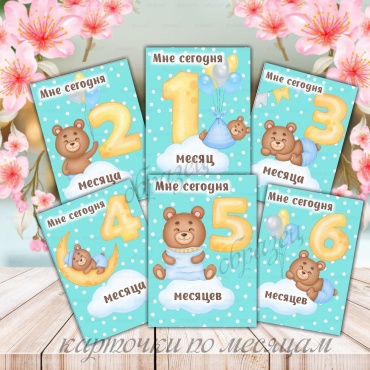 Карточки по месяцам карточка 12 шт