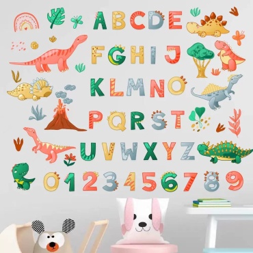 Наклейка интерьерная Интерьерная наклейка «English alphabet. Dinosaurs» 90x80 см