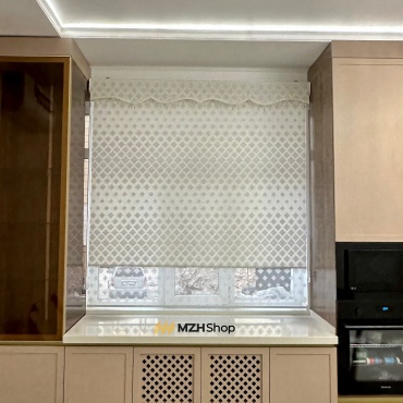 Жалюзи горизонтальные MZH shop 170x160 см Дуэт тюль ромбик160 серебро, ткань