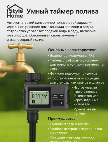 Система управления поливом Style Home блок управления поливом Sh 47