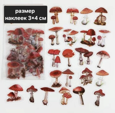 Наклейки лист TopShop грибы 19 шт