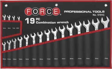 Force набор ключей комбинированный 6-24 мм 5191C, 19 шт