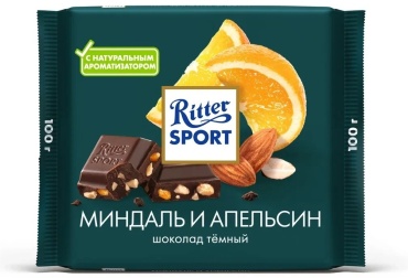 Ritter Sport Миндаль и апельсин шоколадная плитка темный 100 г