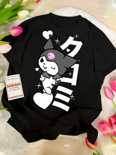 Футболка Куроми Kuromi TMH_TREND.KZ черный, белый