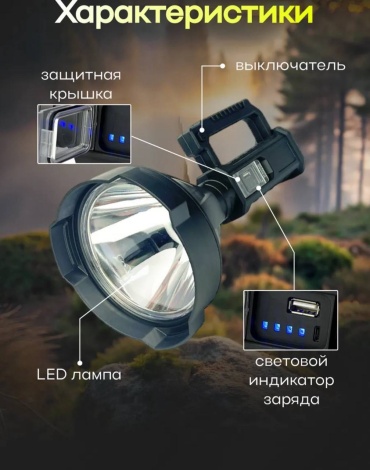 Фонарь 30418367_232254572 ручной черный
