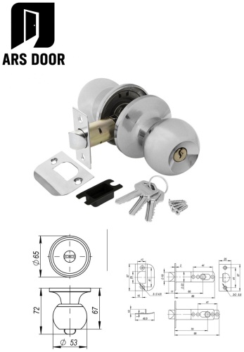 ARS DOOR ручка круглая 2 шт, 607 замок дверной