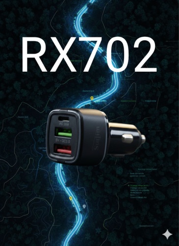 Зарядное устройство Sulim RX-702- Авто зарядка USB Type-C, USB 30 Вт черный
