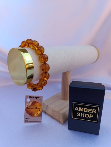 Браслет AmberShop 20 длина 19 см янтарь, янтарь