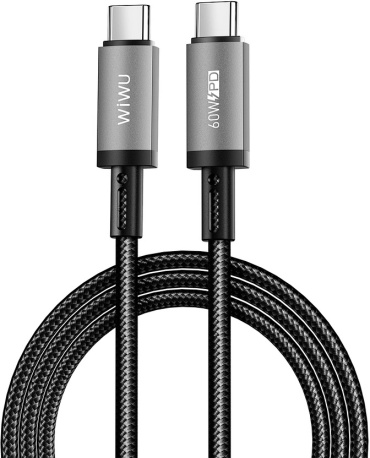 Кабель WIWU USB TypeC (F), USB TypeC (M), 1.2 м, черный