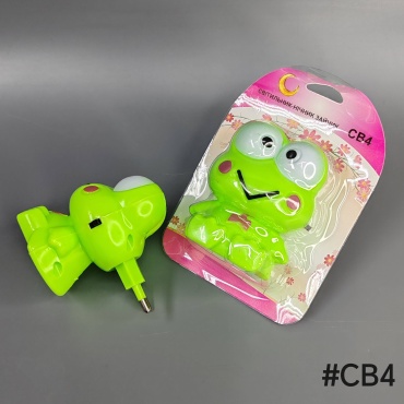 Ночник в розетку в розетку LED #CB4 Лягушка, белый
