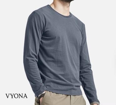 Лонгслив VYONA Нет светло-синий