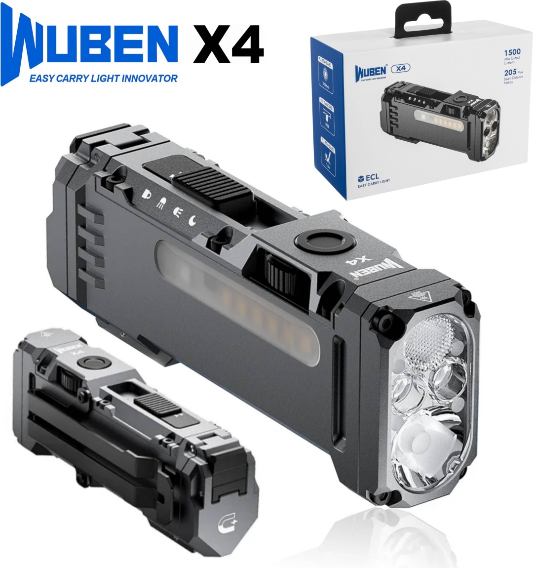 Фонарь WUBEN X4 ручной серый