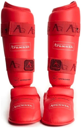 Щитки Arawaza English Lingua- shin guard красный S