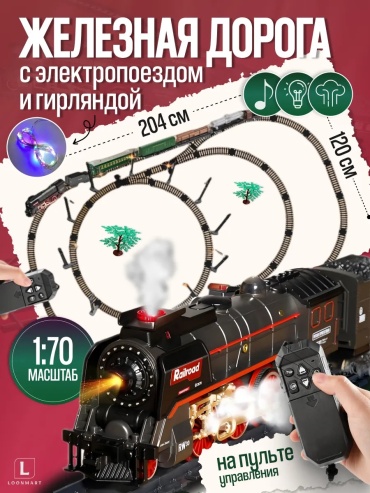 Железная дорога Электропоезд мультиколор