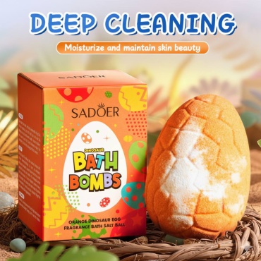 SADOER Lemon Bath Salt Ball - Шарик соли для ванны с ароматом яйца лимонного динозавра бомбочка 100 г