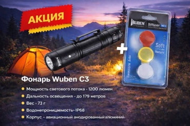 Фонарь WUBEN C3 ручной черный