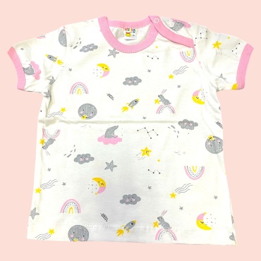 Футболка Munka Kids белый, розовый