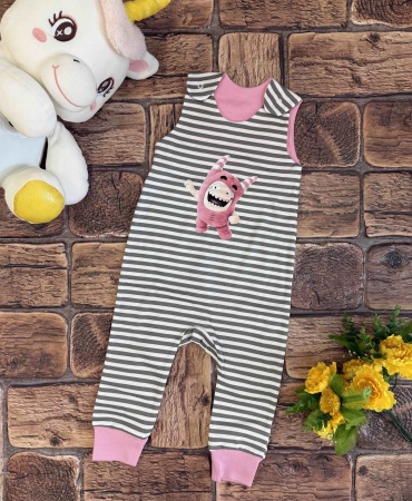 Штанишки Munka Kids серый, розовый