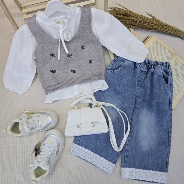 Комплект Fashion kids серый, белый
