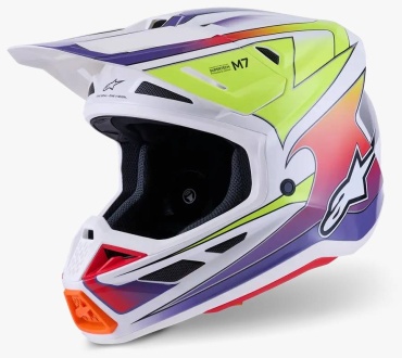Alpinestars SM7 Fuse Helmet белый, фиолетовый, желтый XL