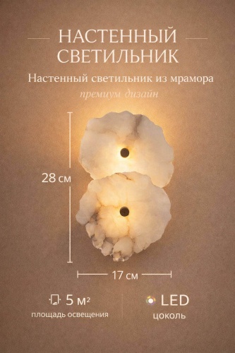 Бра настенный 3D PUZZLE LED, латунь