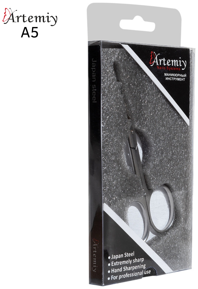 Artemiy A5, маникюрные ножницы, лезвие 18 мм, длина 9 см, 1 шт