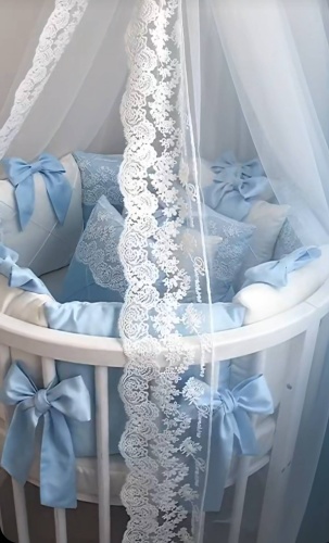 Бортики LAVbaby Textile Айлин, хлопок, голубой