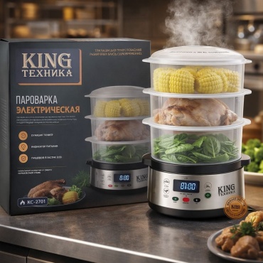 Пароварка King KC-2701 12 л. черный