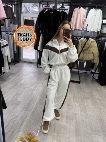 Костюм повседневный Look wave коричневый, белый
