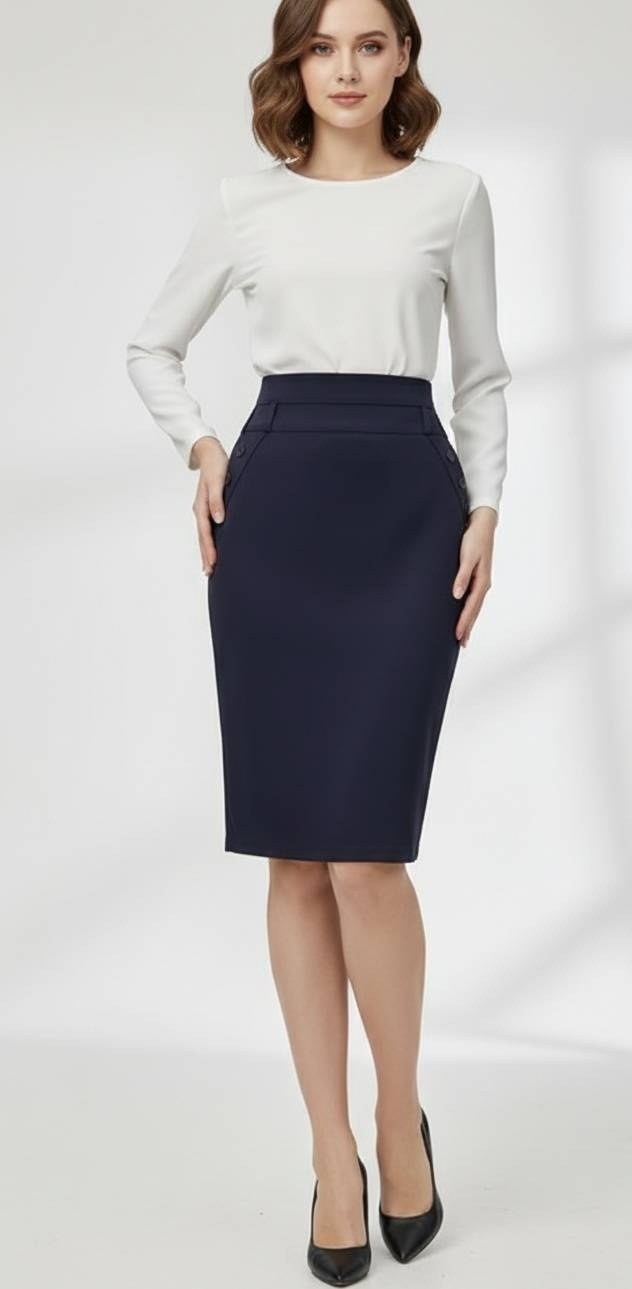 Прямая юбка LUX MODA синий