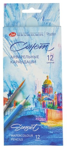 Цветные карандаши Набор акварельных карандашей "Сонет", 12 цветов, в картонной коробке MECHTA HUDOZHNIKA