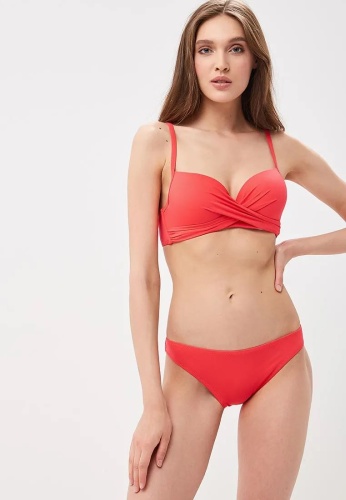 Купальник раздельный Bandeau коралловый, светло-красный