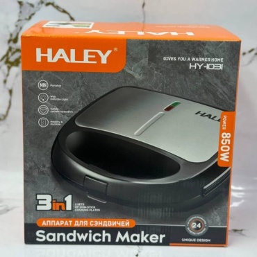 Сэндвичница HALEY HY-1031 черный, серый