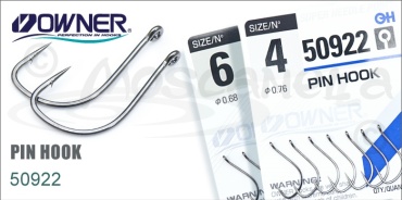 Крючок для рыбалки Owner Крючок Owner 50922 Pin Hook / 50922-16 одинарный серебристый 12 шт
