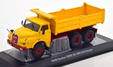 MAN Hauber DHAK 26 280 6x6 самосвал, (1971), Yellow