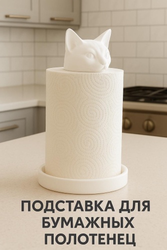 Держатель бумажных полотенец Кошка, пластик