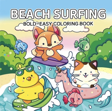 Раскраска Антистресс Beach surfing
